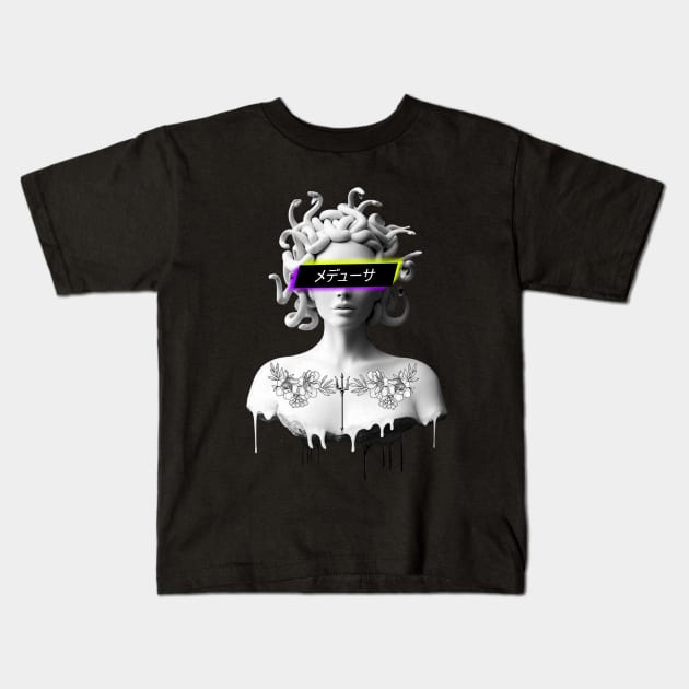 Melting Medusa Kids T-Shirt by Black Lotus